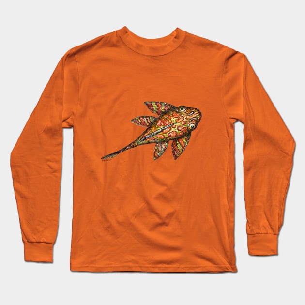 Christmas Pleco Fish Long Sleeve T-Shirt by Bioinspirada